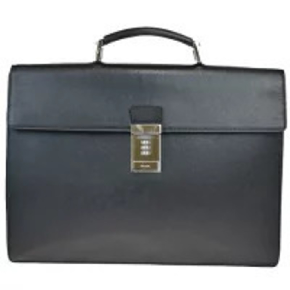 Prada Briefcase Business Bag Handbag Black Leather